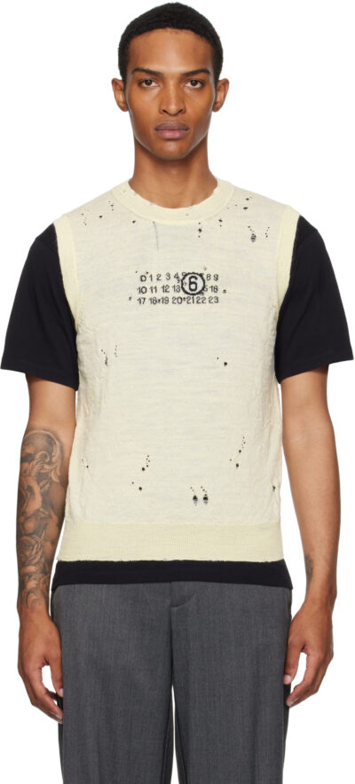 MM6 Maison Margiela Off-White Numeric Knit Vest