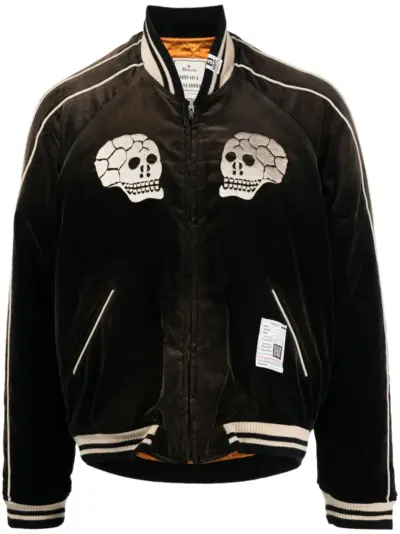 Maison MIHARA YASUHIRO Souvenir velvet bomber jacket - Brown