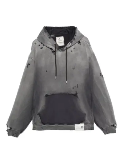 Maison MIHARA YASUHIRO distressed cotton hoodie - Black