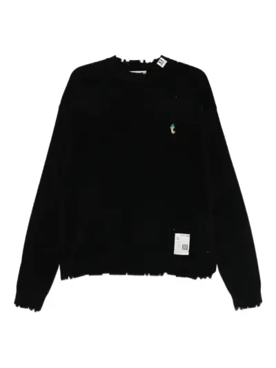 Maison MIHARA YASUHIRO distressed crew-neck sweater - Black