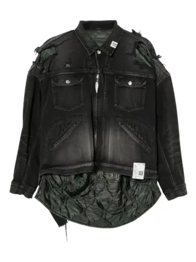 Maison MIHARA YASUHIRO distressed denim jacket - Black