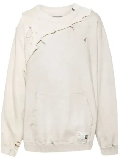 Maison MIHARA YASUHIRO distressed-effect sweatshirt - White