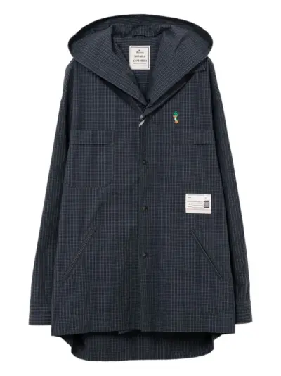 Maison MIHARA YASUHIRO hooded checked cotton shirt - Black