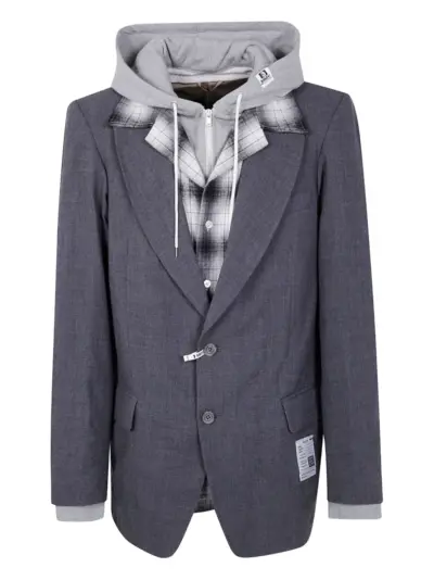 Maison MIHARA YASUHIRO hooded layered blazer - Grey