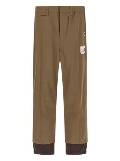 Maison MIHARA YASUHIRO layered wool gabardine trousers - Brown
