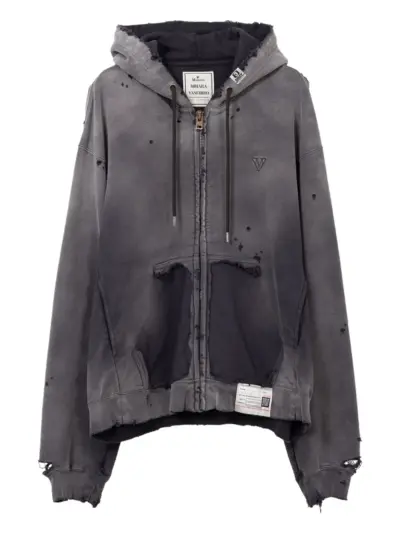 Maison MIHARA YASUHIRO sun faded zip-up hoodie - Black