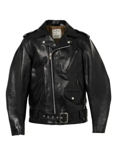 Maison MIHARA YASUHIRO zip-up belted leather jacket - Black