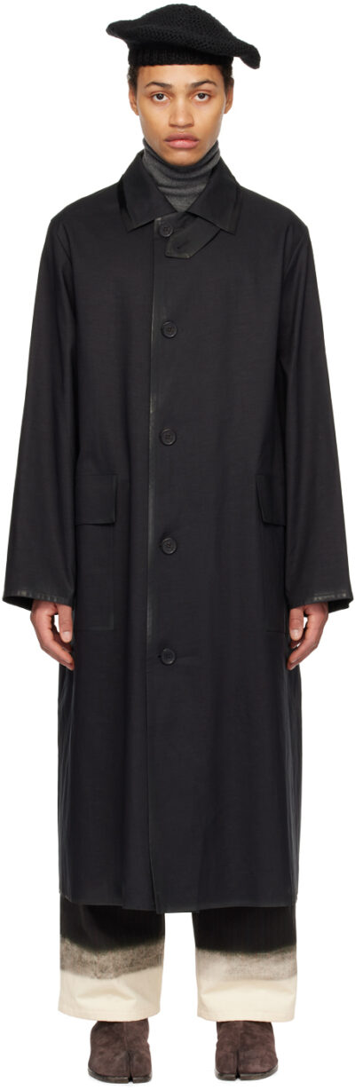 Maison Margiela Black Coated Trench Coat