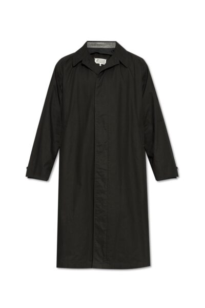 Maison Margiela Black Cotton Trench Coat