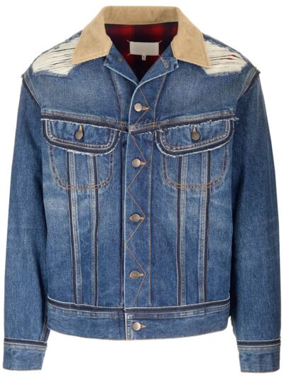 Maison Margiela Denim And Pendleton Fabric Jacket