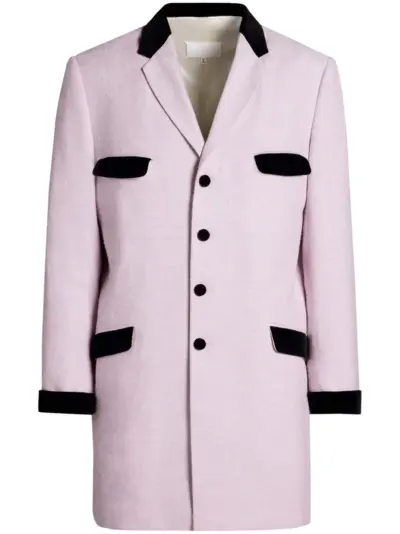 Maison Margiela contrast-trim single-breasted jacket - Pink