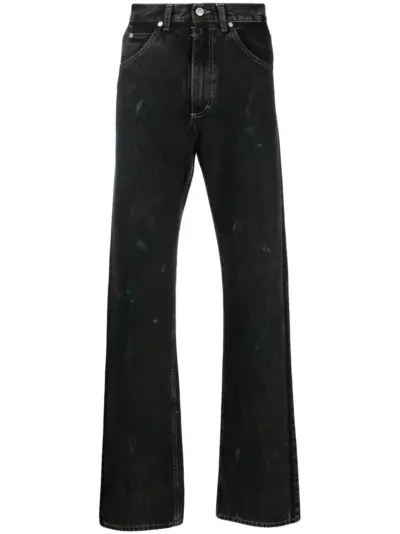 Maison Margiela paint-splatter straight-leg jeans - Black