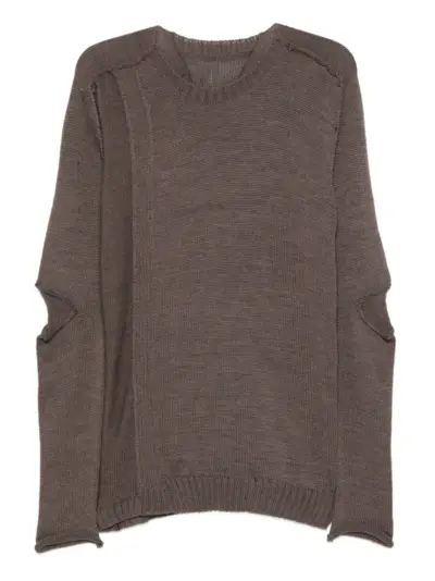 Masnada elbow-detail side-split sweater - Brown