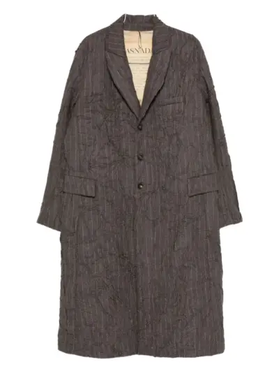 Masnada striped coat - Brown