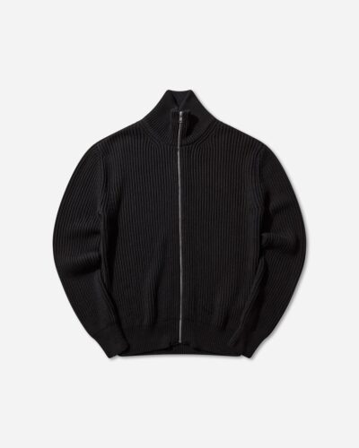 Men s Ribbed Knit Jacket Black