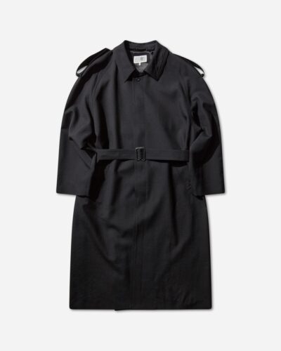 Men s Wool Trench Coat Black
