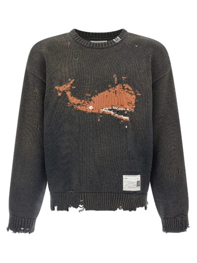 Mihara Yasuhiro whale Jacquard Knit Sweater