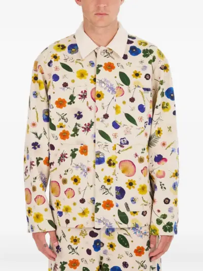 Nahmias floral-print pocketed shirt jacket - Neutrals