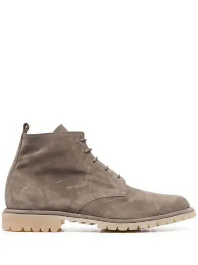 Officine Creative lace-up suede boots - Grey