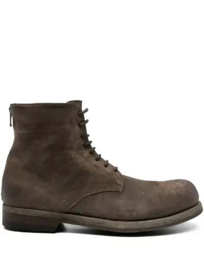 Officine Creative lace-up zip-up boots - Brown