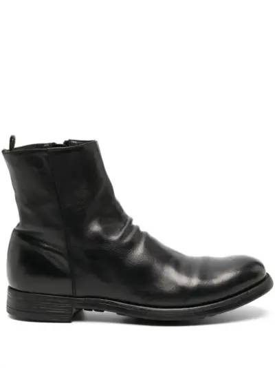 Officine Creative zip-up leather ankle boots - Black