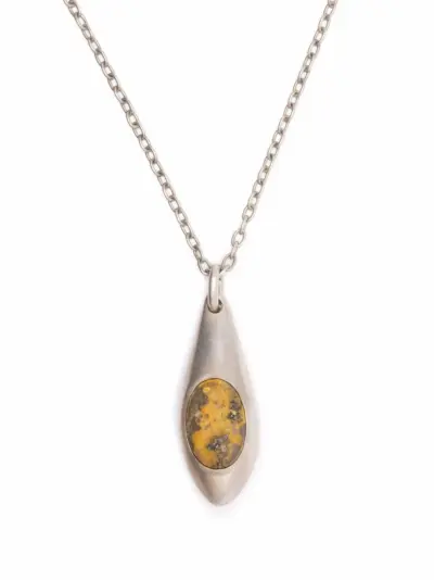 Parts of Four Chrysalis Jasper gemstone necklace - Silver