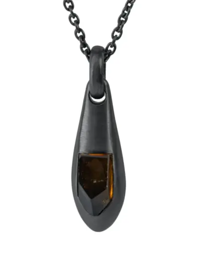 Parts of Four Chrysalis oxidised necklace - Black