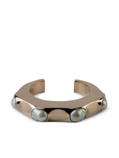 Parts of Four Crescent pearl-embellished bracelet - Gold