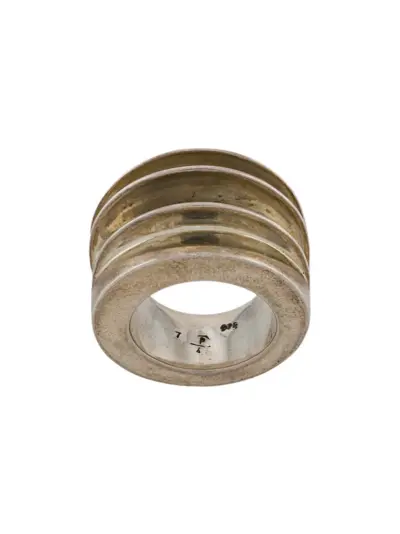 Parts of Four Foldform crescent ring - Silver