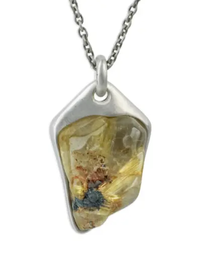 Parts of Four Halos rutilated quartz necklace - Silver