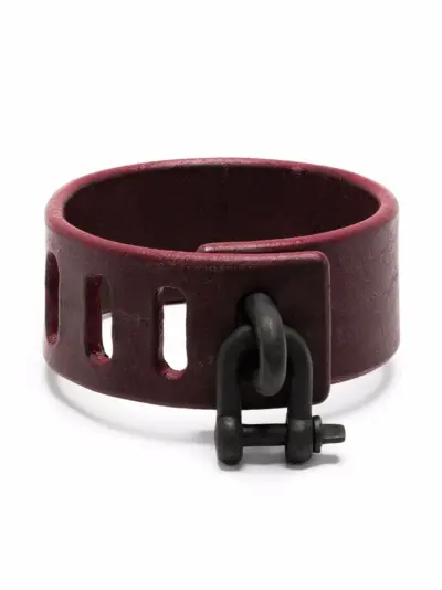 Parts of Four Restraint-charm leather bracelet - Red