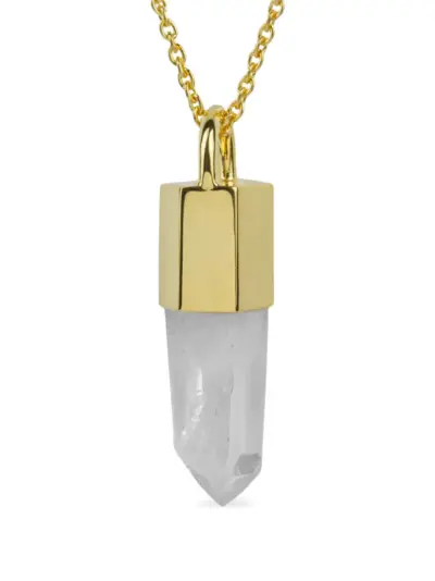 Parts of Four lemurian quartz talisman necklace - Gold
