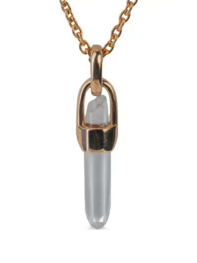 Parts of Four lemurian quartz talisman necklace - Pink