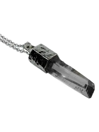 Parts of Four lemurian quartz talisman necklace - Silver