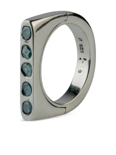 Parts of Four sterling silver Sistema diamond ring