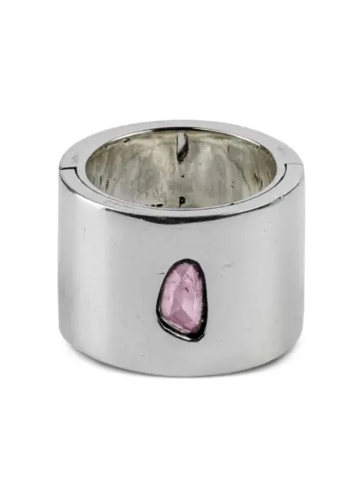 Parts of Four sterling silver Sistema sapphire ring