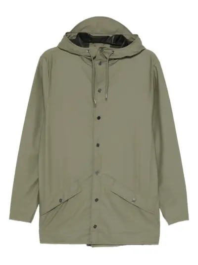 Rains hooded button-fastening jacket - Green