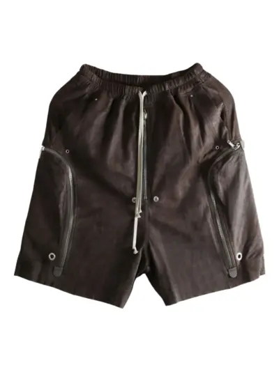 Rick Owens Bauhaus Bela zip-pocket drawstring shorts - Brown