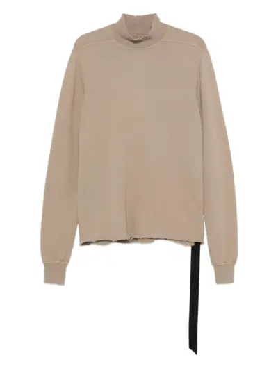Rick Owens DRKSHDW DRKSHDW mock-neck frayed-hem sweater - Neutrals