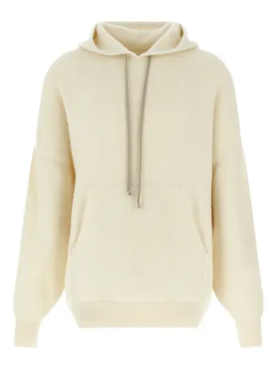 Rick Owens Hun kangaroo-pocket hoodie - White