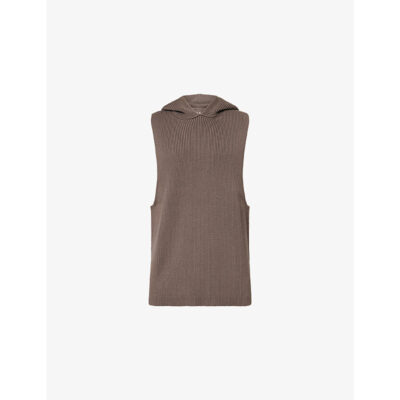 Rick Owens Mens Rick Owens Ribbed Sleeveless Wool Knitted Tank Top