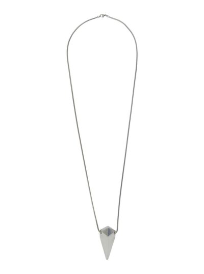 Rick Owens Metallic Necklace With Pyramid Shaped Charm