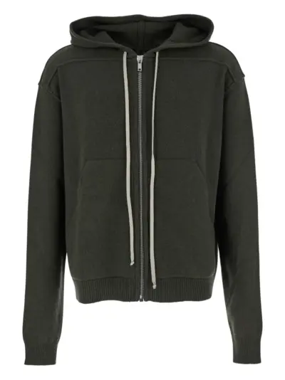 Rick Owens zip-up knit hoodie - Green