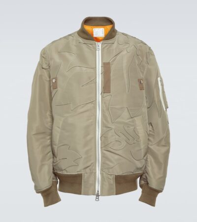 Sacai Embroidered twill bomber jacket