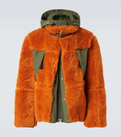 Sacai Wool-blend and canvas jacket