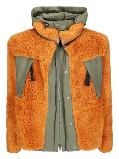 Sacai sherling Orange Wool Blend Jacket