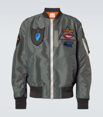 Sacai x Mark Gonzales appliquÃ© twill bomber jacket