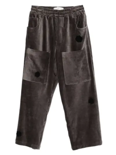 Song For The Mute appliqué-detail corduroy pants - Grey