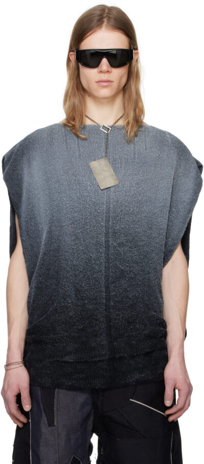 Swampgod Gray & Black Hand Knit Sheath Vest