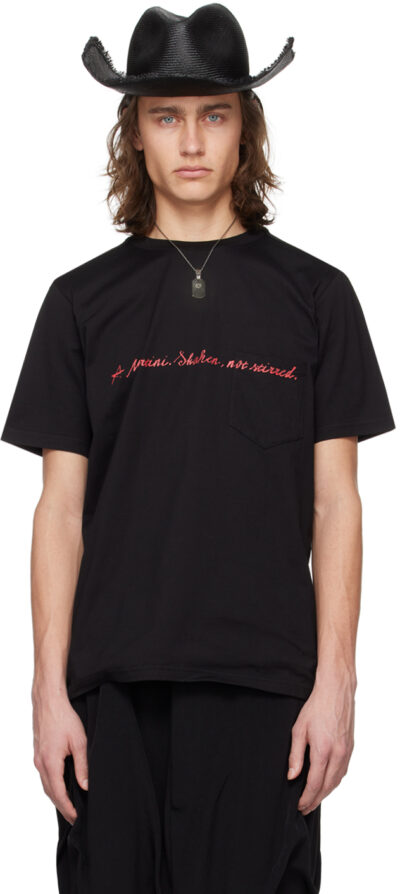 TAKAHIROMIYASHITA TheSoloist. Black 'A Martini Shaken Not Stirred' T-Shirt